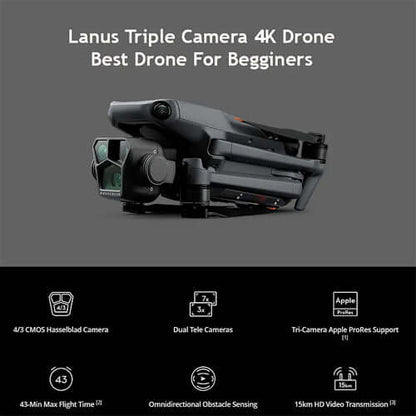 🔥New Year's Special 2025 – 4K Camera Quadcopter for Adults | Auto Return, Brushless Motor, Circular Flight, Waypoints, Altitude Hold, Headless Mode, 43min Flight